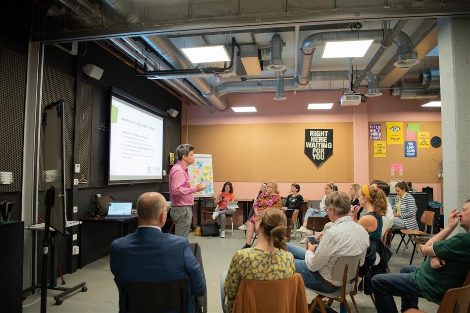 Speaker talks during seminar