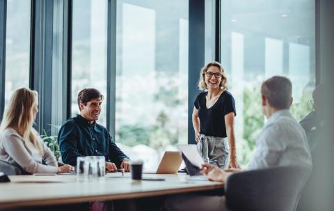 Master of Business Administration, professionals hebben een discussie tijdens de vergadering in de vergaderruimte.